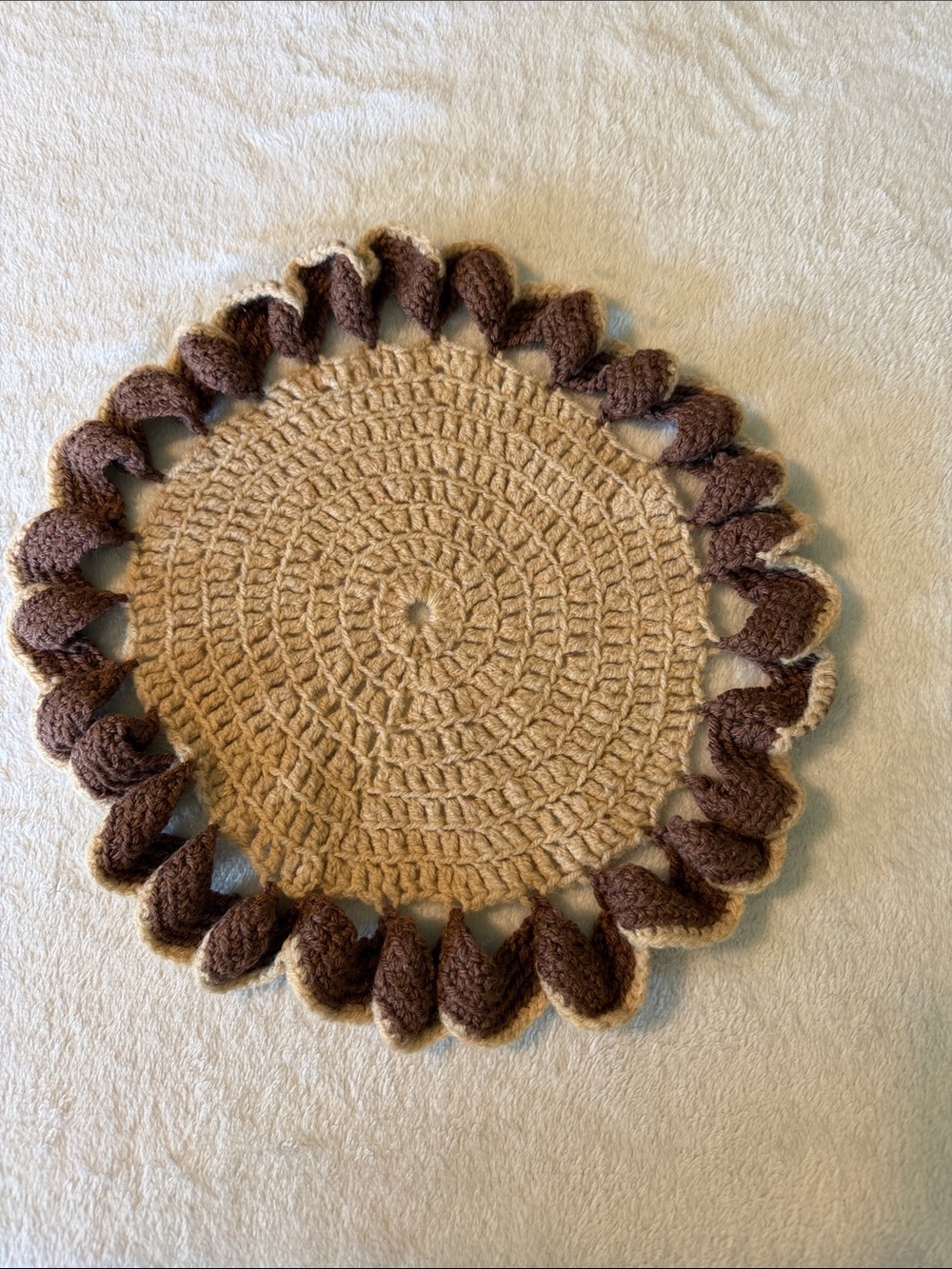 Crochet Doily Brown & Tan